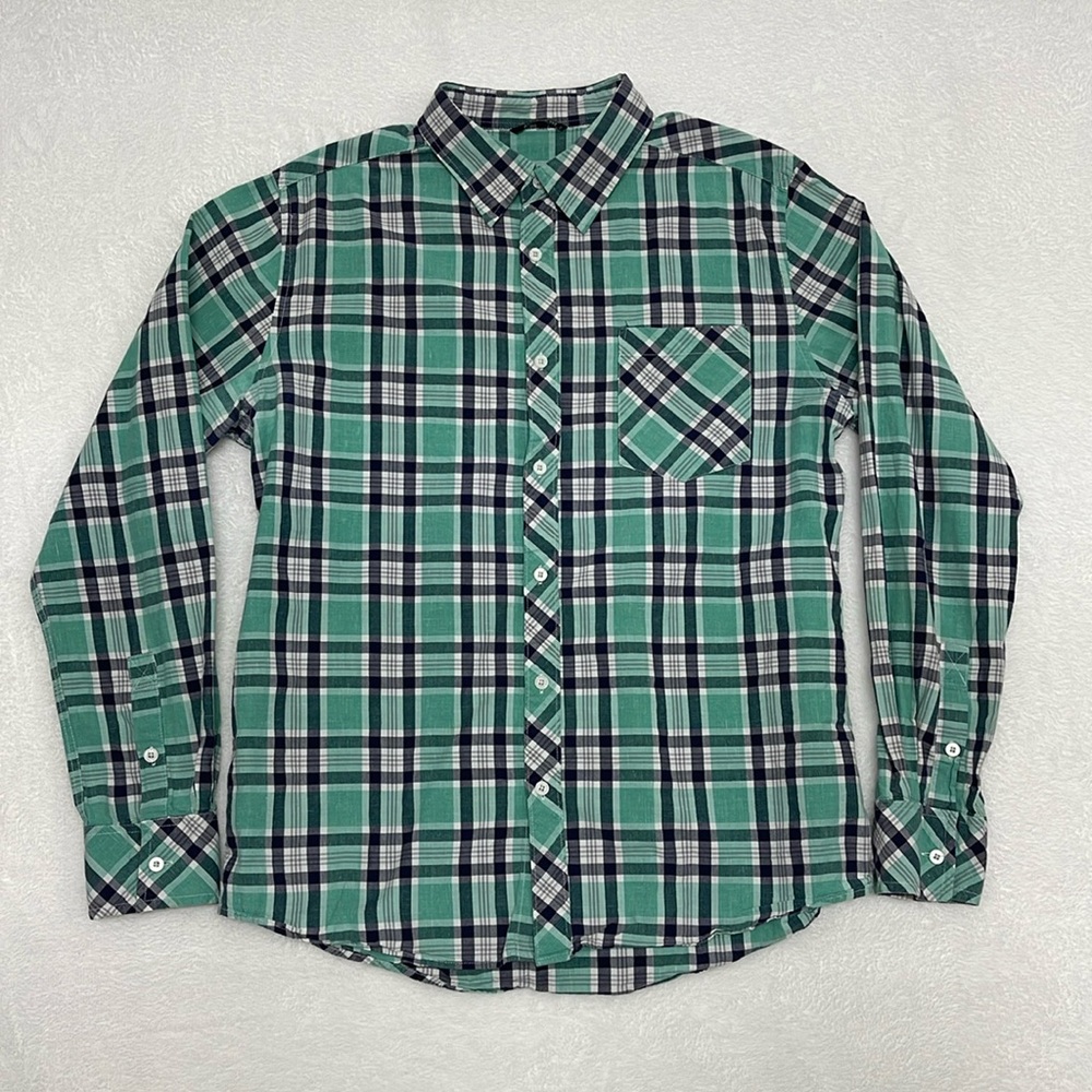 BKE Mens Athletic Fit Button Down Plaid Long Sleeve Shirt sz Large‎